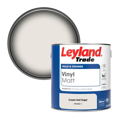 Leyland Trade Vinyl Matt Walls & Ceilings Emulsion Paint Cream And Sugar (PPG1061-1) 2.5L