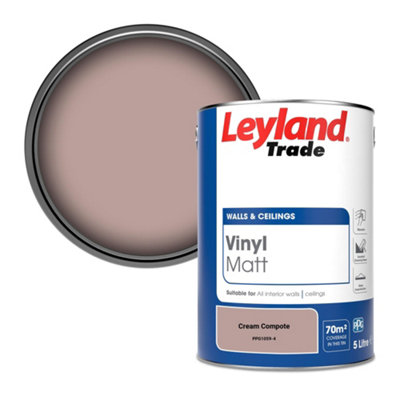 Leyland Trade Vinyl Matt Walls & Ceilings Emulsion Paint Cream Compote (PPG1059-4) 5L