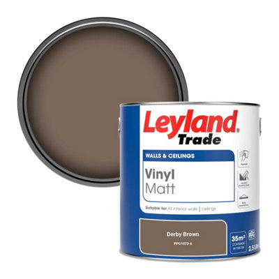 Leyland Trade Vinyl Matt Walls & Ceilings Emulsion Paint Derby Brown (PPG1073-6) 2.5L