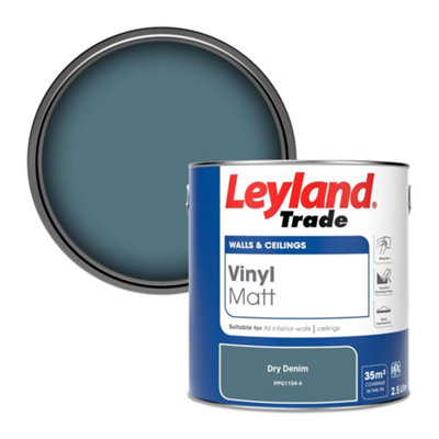 Leyland Trade Vinyl Matt Walls & Ceilings Emulsion Paint Dry Denim (PPG1154-6) 2.5L