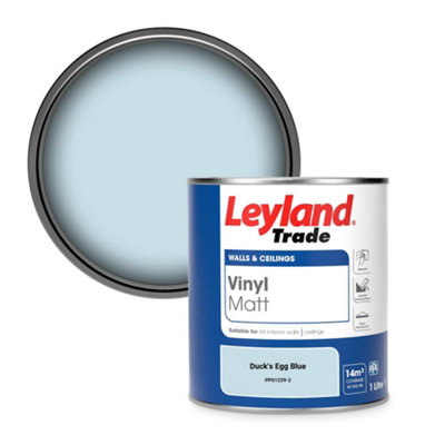 Leyland Trade Vinyl Matt Walls & Ceilings Emulsion Paint Duck's Egg Blue (PPG1239-2) 1L