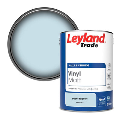 Leyland Trade Vinyl Matt Walls & Ceilings Emulsion Paint Duck's Egg Blue (PPG1239-2) 5L