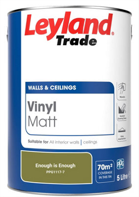 Leyland Trade Vinyl Matt Walls & Ceilings Emulsion Paint Enough is Enough (PPG1117-7) 5L