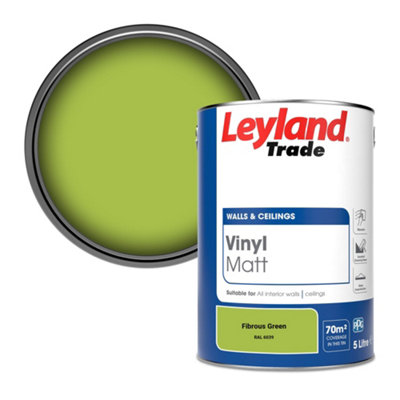 Leyland Trade Vinyl Matt Walls & Ceilings Emulsion Paint Fibrous Green (RAL 6039) 5L
