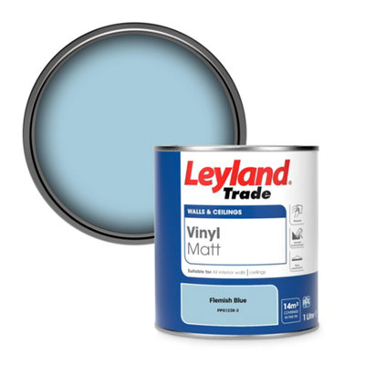 Leyland Trade Vinyl Matt Walls & Ceilings Emulsion Paint Flemish Blue (PPG1238-3) 1L
