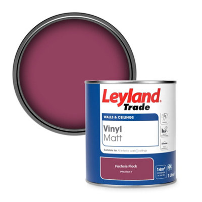 Leyland Trade Vinyl Matt Walls & Ceilings Emulsion Paint Fuchsia Flock (PPG1182-7) 1L