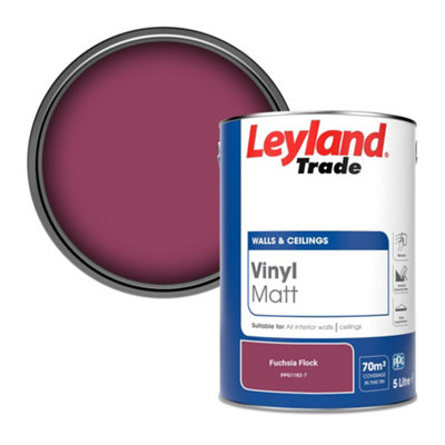 Leyland Trade Vinyl Matt Walls & Ceilings Emulsion Paint Fuchsia Flock (PPG1182-7) 5L