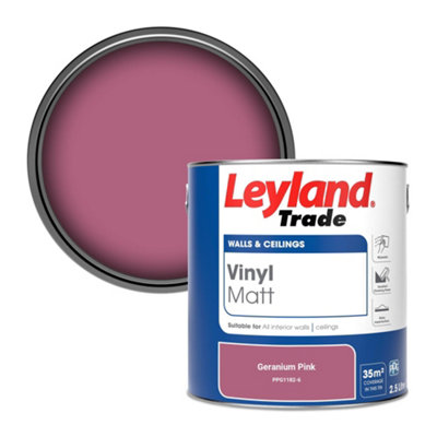 Leyland Trade Vinyl Matt Walls & Ceilings Emulsion Paint Geranium Pink (PPG1182-6) 2.5L