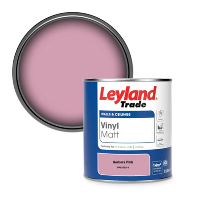 Leyland Trade Vinyl Matt Walls & Ceilings Emulsion Paint Gerbera Pink (PPG1182-4) 1L