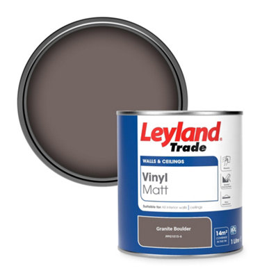 Leyland Trade Vinyl Matt Walls & Ceilings Emulsion Paint Granite Boulder (PPG1015-6) 1L