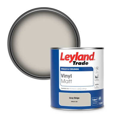 Leyland Trade Vinyl Matt Walls & Ceilings Emulsion Paint Gray Beige (PPG14-30) 1L