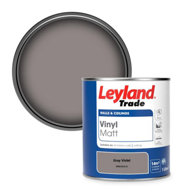 Leyland Trade Vinyl Matt Walls & Ceilings Emulsion Paint Gray Violet (PPG1014-5) 1L