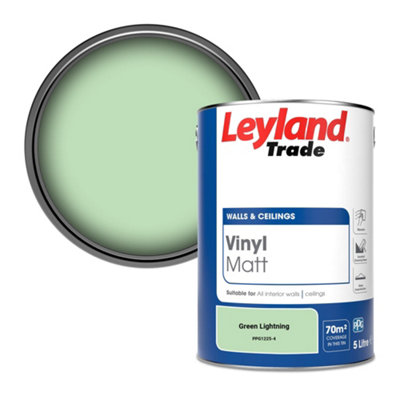 Leyland Trade Vinyl Matt Walls & Ceilings Emulsion Paint Green Lightning (PPG1225-4) 5L