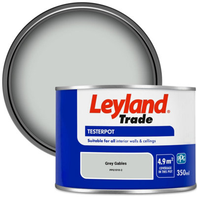 Leyland Trade Vinyl Matt Walls & Ceilings Emulsion Paint Grey Gables (PPG1010-2) 350ml Tester