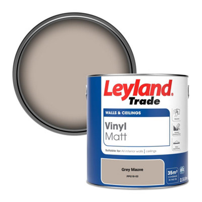 Leyland Trade Vinyl Matt Walls & Ceilings Emulsion Paint Grey Mauve (PPG18-03) 2.5L