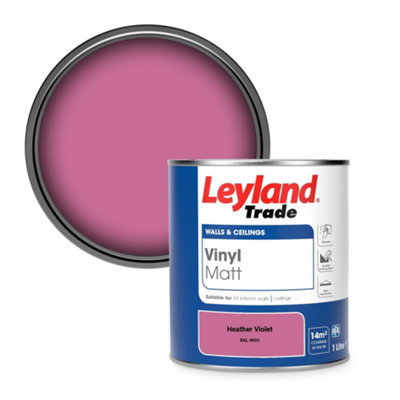 Leyland Trade Vinyl Matt Walls & Ceilings Emulsion Paint Heather Violet (RAL 4003) 1L