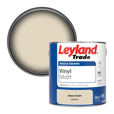 Leyland Trade Vinyl Matt Walls & Ceilings Emulsion Paint Heavy Cream (PPG1098-2) 2.5L