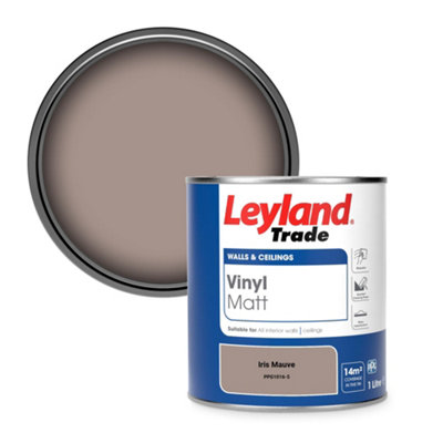 Leyland Trade Vinyl Matt Walls & Ceilings Emulsion Paint Iris Mauve (PPG1016-5) 1L
