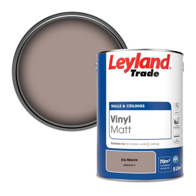 Leyland Trade Vinyl Matt Walls & Ceilings Emulsion Paint Iris Mauve (PPG1016-5) 5L