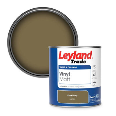 Leyland Trade Vinyl Matt Walls & Ceilings Emulsion Paint Khaki