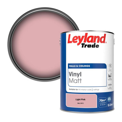 Leyland Trade Vinyl Matt Walls & Ceilings Emulsion Paint Light Pink (RAL 3015) 5L