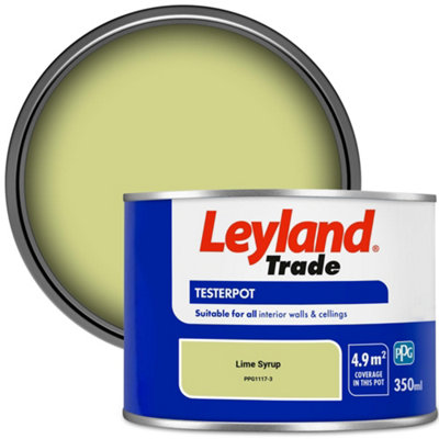 Leyland Trade Vinyl Matt Walls & Ceilings Emulsion Paint Lime Syrup (PPG1117-3) 350ml Tester
