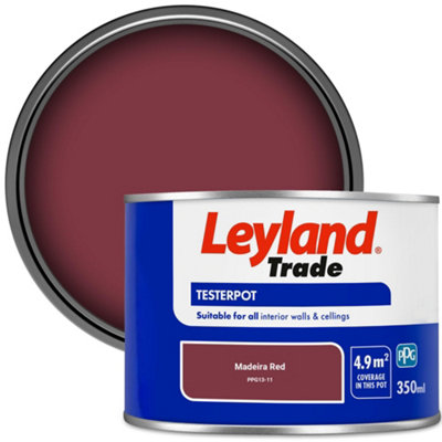 Leyland Trade Vinyl Matt Walls & Ceilings Emulsion Paint Madeira Red (PPG13-11) 350ml Tester