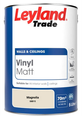 Leyland Trade Vinyl Matt Walls & Ceilings Emulsion Paint Magnolia ...