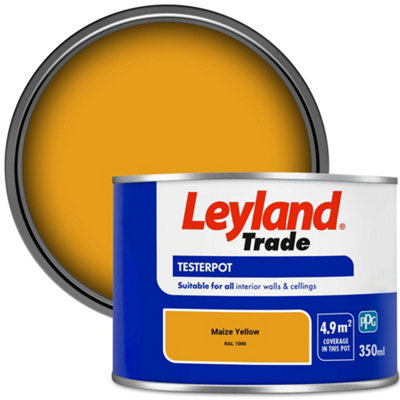 Leyland Trade Vinyl Matt Walls & Ceilings Emulsion Paint Maize Yellow (RAL 1006) 350ml Tester