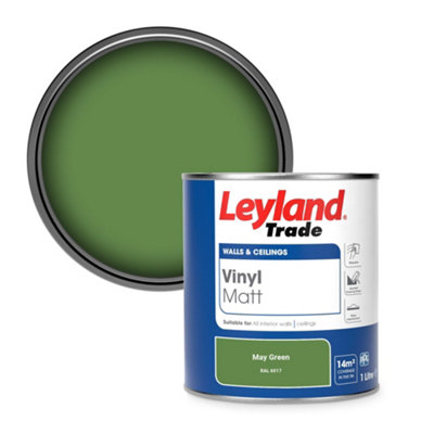 Leyland Trade Vinyl Matt Walls & Ceilings Emulsion Paint May Green (RAL 6017) 1L