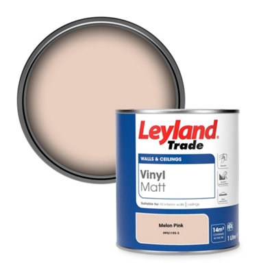 Leyland Trade Vinyl Matt Walls & Ceilings Emulsion Paint Melon Pink (PPG1195-3) 1L