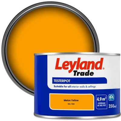 Leyland Trade Vinyl Matt Walls & Ceilings Emulsion Paint Melon Yellow (RAL 1028) 350ml Tester
