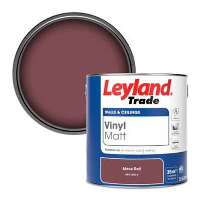 Leyland Trade Vinyl Matt Walls & Ceilings Emulsion Paint Mesa Red (PPG1052-6) 2.5L