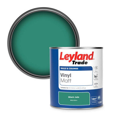 Leyland Trade Vinyl Matt Walls & Ceilings Emulsion Paint Miami Jade (PPG1230-6) 1L
