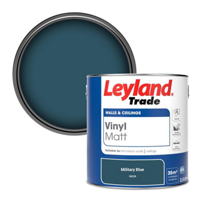 Leyland Trade Vinyl Matt Walls & Ceilings Emulsion Paint Military Blue (18C39) 2.5L