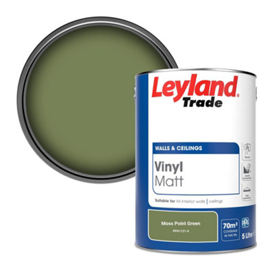Leyland Trade Vinyl Matt Walls & Ceilings Emulsion Paint Moss Point Green (PPG1121-6) 5L