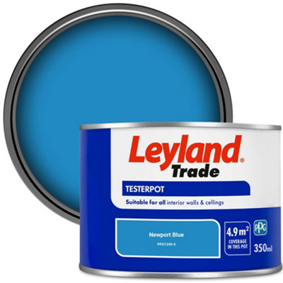 Leyland Trade Vinyl Matt Walls & Ceilings Emulsion Paint Newport Blue (PPG1240-6) 350ml Tester