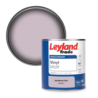 Leyland Trade Vinyl Matt Walls & Ceilings Emulsion Paint Old Mission Pink (PPG1046-3) 1L