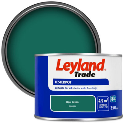 Leyland Trade Vinyl Matt Walls & Ceilings Emulsion Paint Opal Green (RAL 6026) 350ml Tester