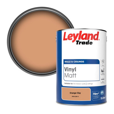 Leyland Trade Vinyl Matt Walls & Ceilings Emulsion Paint Orange Clay (PPG1200-4) 5L