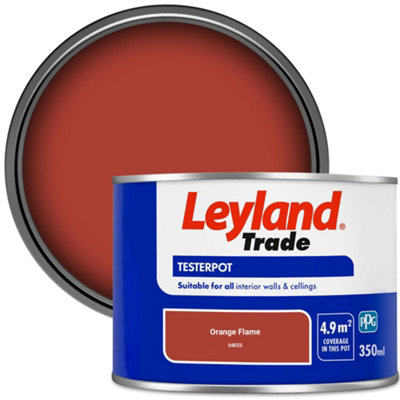 Leyland Trade Vinyl Matt Walls & Ceilings Emulsion Paint Orange Flame (04E53) 350ml Tester