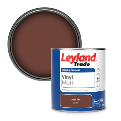 Leyland Trade Vinyl Matt Walls & Ceilings Emulsion Paint Oxide Red (RAL 3009) 1L