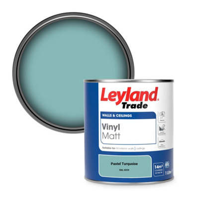 Leyland Trade Vinyl Matt Walls & Ceilings Emulsion Paint Pastel Turquoise (RAL 6034) 1L