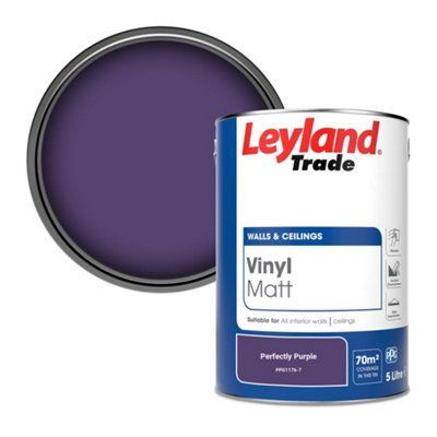 Leyland Trade Vinyl Matt Walls & Ceilings Emulsion Paint Perfectly Purple (PPG1176-7) 5L