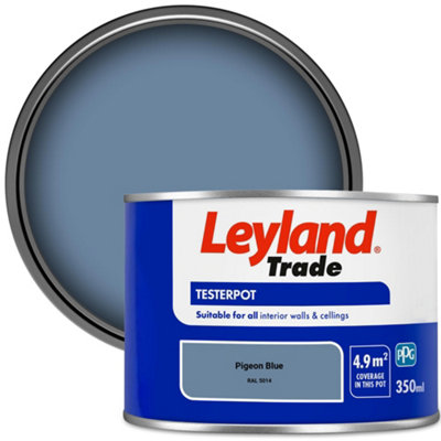 Leyland Trade Vinyl Matt Walls & Ceilings Emulsion Paint Pigeon Blue (RAL 5014) 350ml Tester