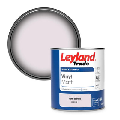 Leyland Trade Vinyl Matt Walls & Ceilings Emulsion Paint Pink Booties (PPG1182-1) 1L