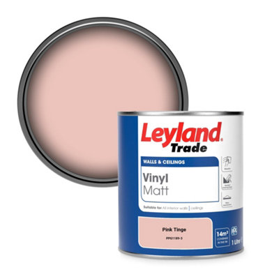Leyland Trade Vinyl Matt Walls & Ceilings Emulsion Paint Pink Tinge (PPG1189-3) 1L