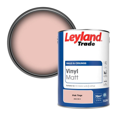 Leyland Trade Vinyl Matt Walls & Ceilings Emulsion Paint Pink Tinge (PPG1189-3) 5L