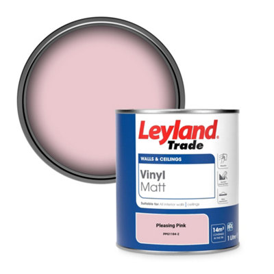 Leyland Trade Vinyl Matt Walls & Ceilings Emulsion Paint Pleasing Pink (PPG1184-2) 1L