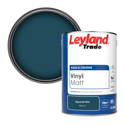 Leyland Trade Vinyl Matt Walls & Ceilings Emulsion Paint Plymouth Blue (PPG13-27) 5L